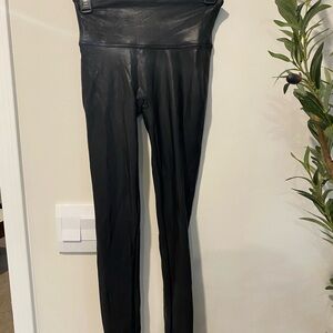 Spanx Faux Stretch Leather Shiny Leggings